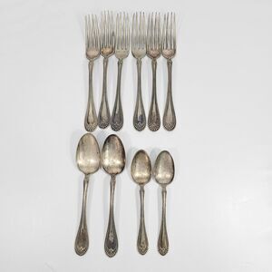 Wallace 1835 R. Wallace Stuart 1899 Silverplate 6 Forks & 4 Spoons Lot 10 Pcs